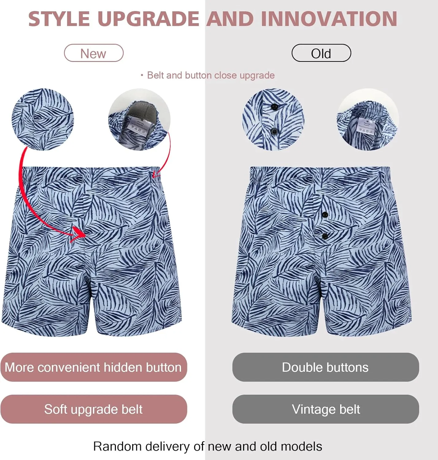 Natural Feelings Classic Boxers Shorts Cotton Woven Mens Underwear Boxers Pack