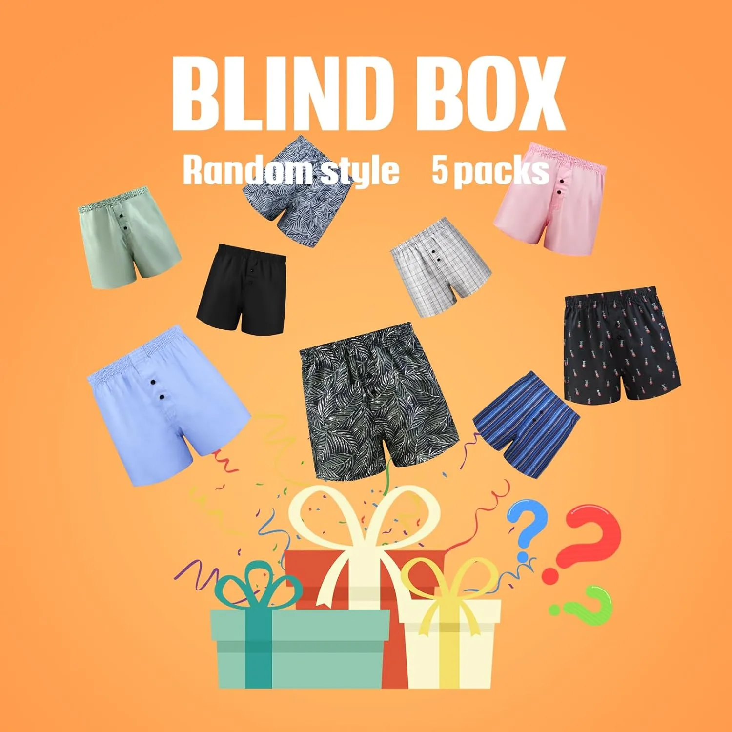 Natural Feelings Classic Boxers Shorts Cotton Woven Mens Underwear Boxers Pack
