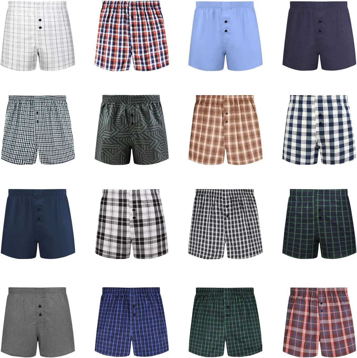 Natural Feelings Classic Boxers Shorts Cotton Woven Mens Underwear Boxers Pack