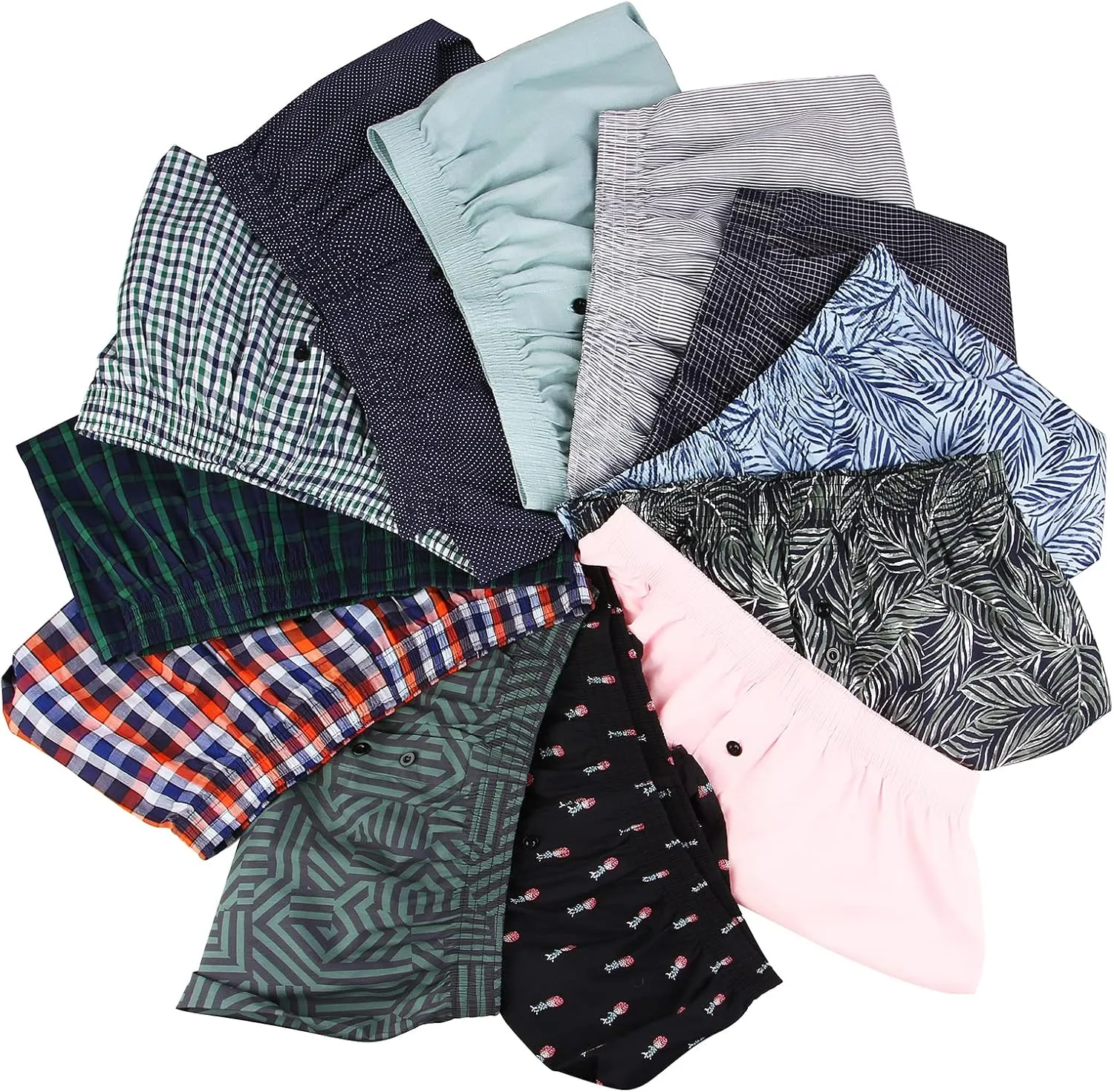 Natural Feelings Classic Boxers Shorts Cotton Woven Mens Underwear Boxers Pack