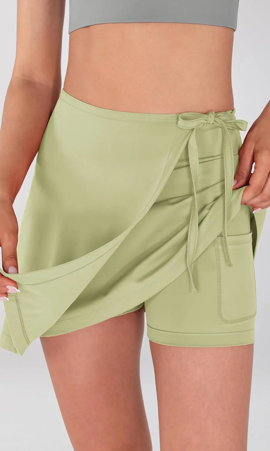 ODODOS Wrap Skorts for Women Built-in Shorts High Waist Tennis Skirts with Pockets for Casual Athletic Golf