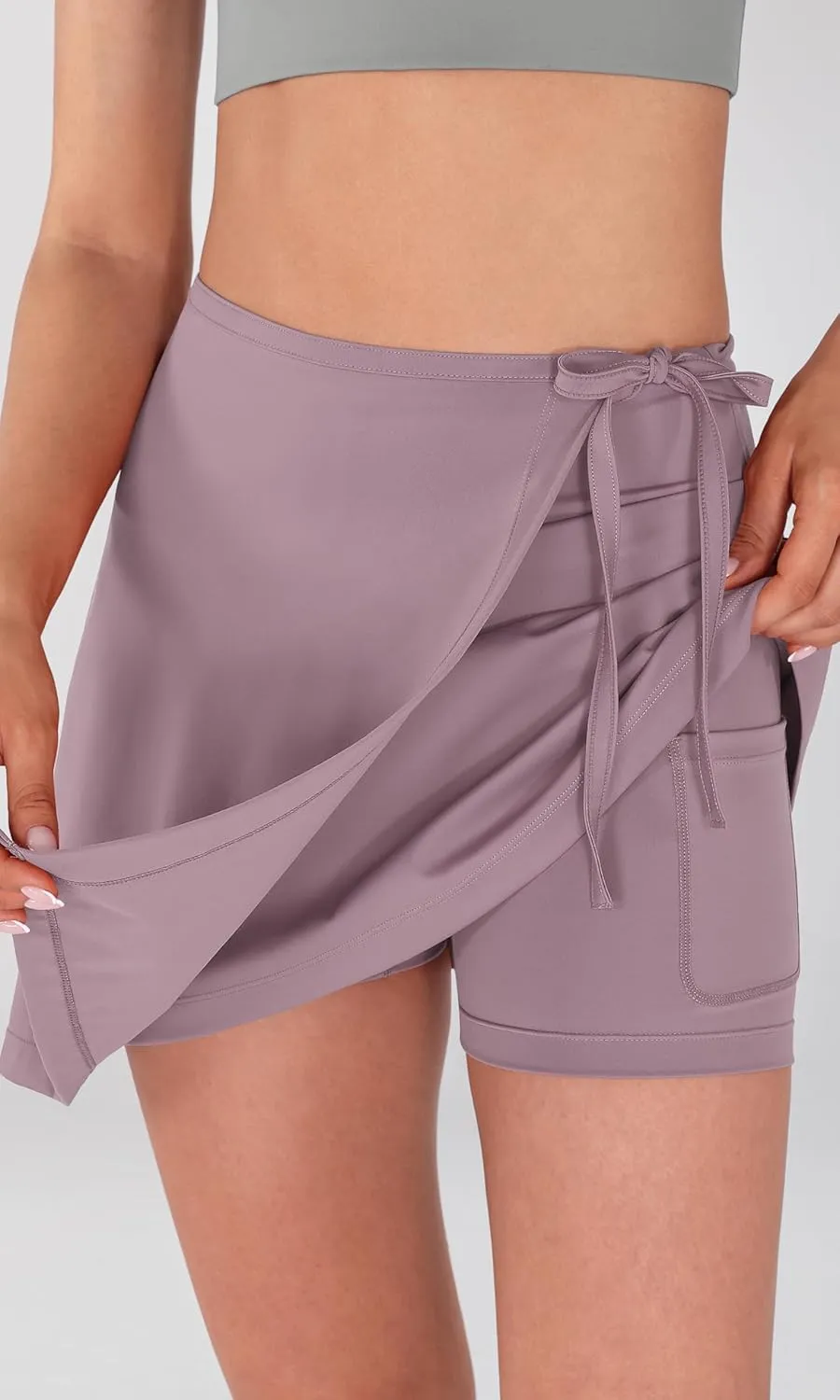 ODODOS Wrap Skorts for Women Built-in Shorts High Waist Tennis Skirts with Pockets for Casual Athletic Golf
