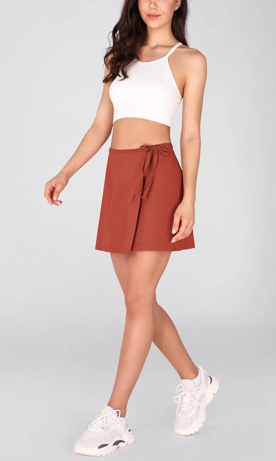 ODODOS Wrap Skorts for Women Built-in Shorts High Waist Tennis Skirts with Pockets for Casual Athletic Golf