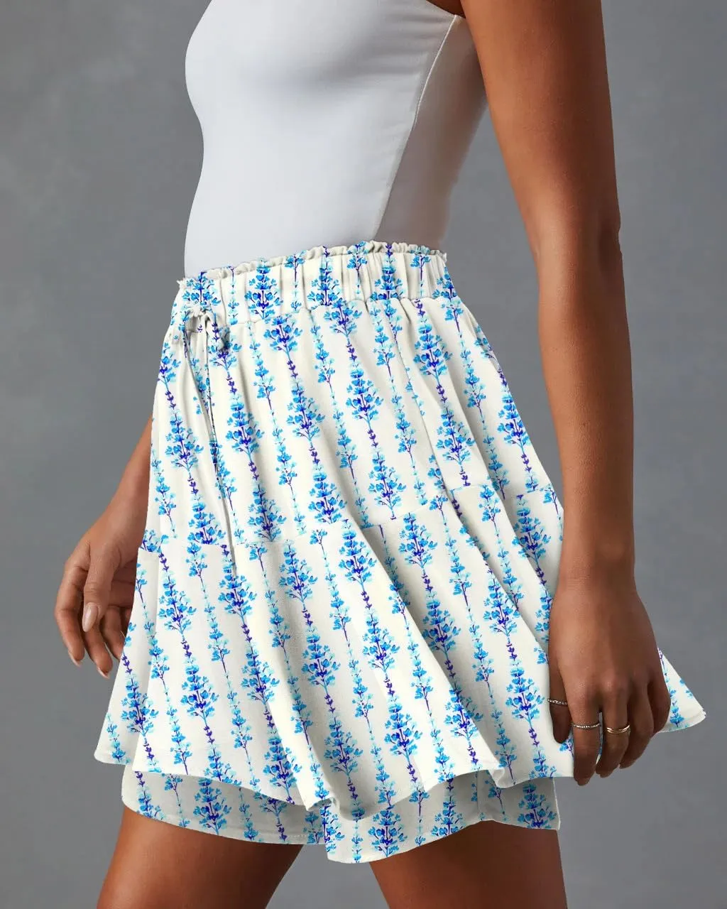 onlypuff Flowy Shorts for Women Chiffon Ruffle Skorts Mini Skirts for Teen Girls