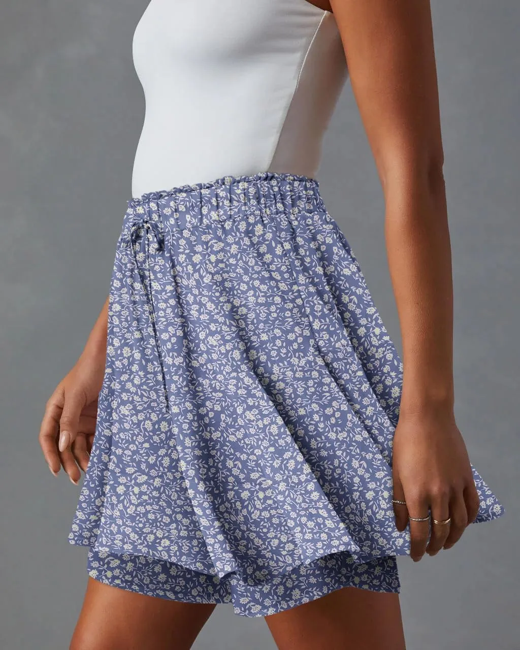 onlypuff Flowy Shorts for Women Chiffon Ruffle Skorts Mini Skirts for Teen Girls