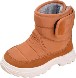 Open Toe Fuzzy Snow Booties For Boys Kids Winter Ski Shoes Toddler Fleece Breathable Sport Boots Fashion Non Slip Warm