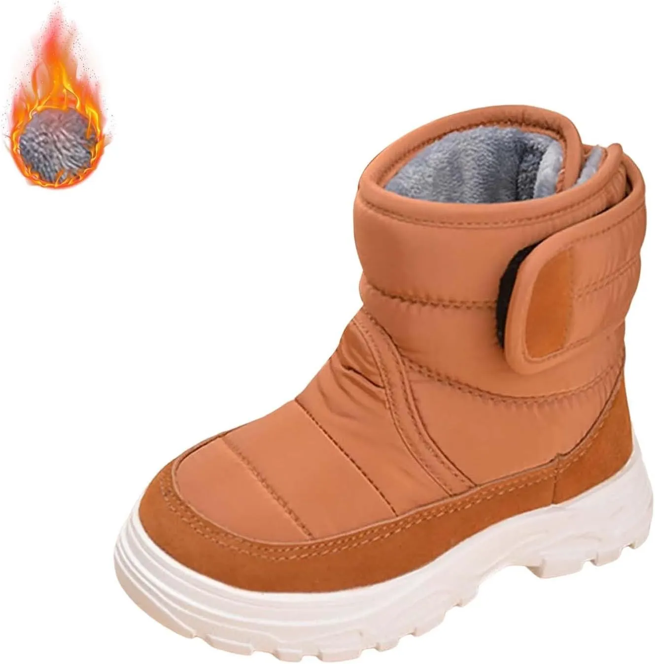 Open Toe Fuzzy Snow Booties For Boys Kids Winter Ski Shoes Toddler Fleece Breathable Sport Boots Fashion Non Slip Warm