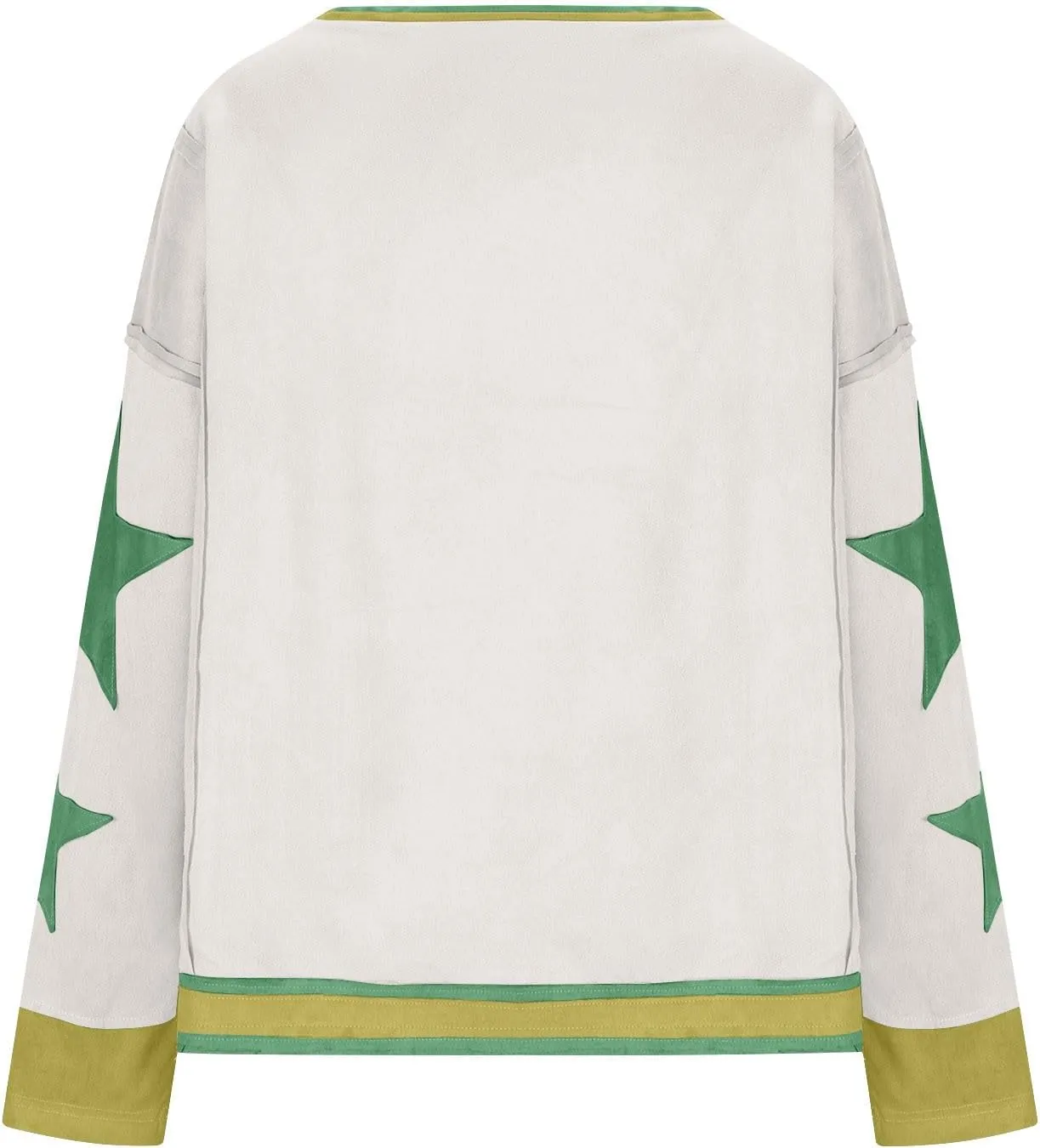 Oversized Star Graphic Sweatshirts for Women Crewneck Long Sleeve Casual Sweater Pullover Tops Drop Shoulder Shirt