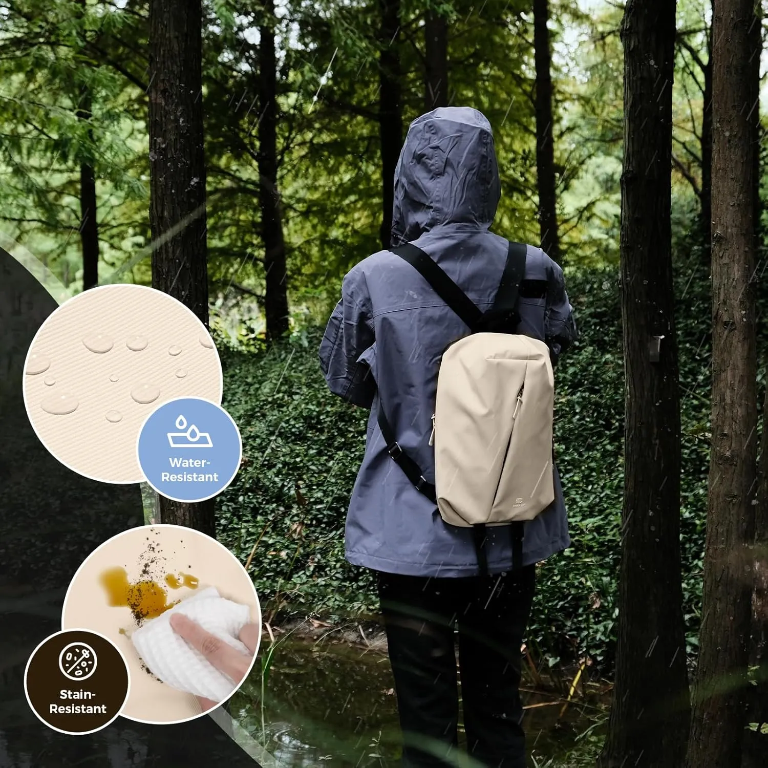 pack all 12L Water-Resistant Gym Bag, Comfortable Casual Daypack, Lightweight Sports Bag, Fitness Backpack, Multi-Functional Travel Organizer for College Hiking Cycling (Light Beige)