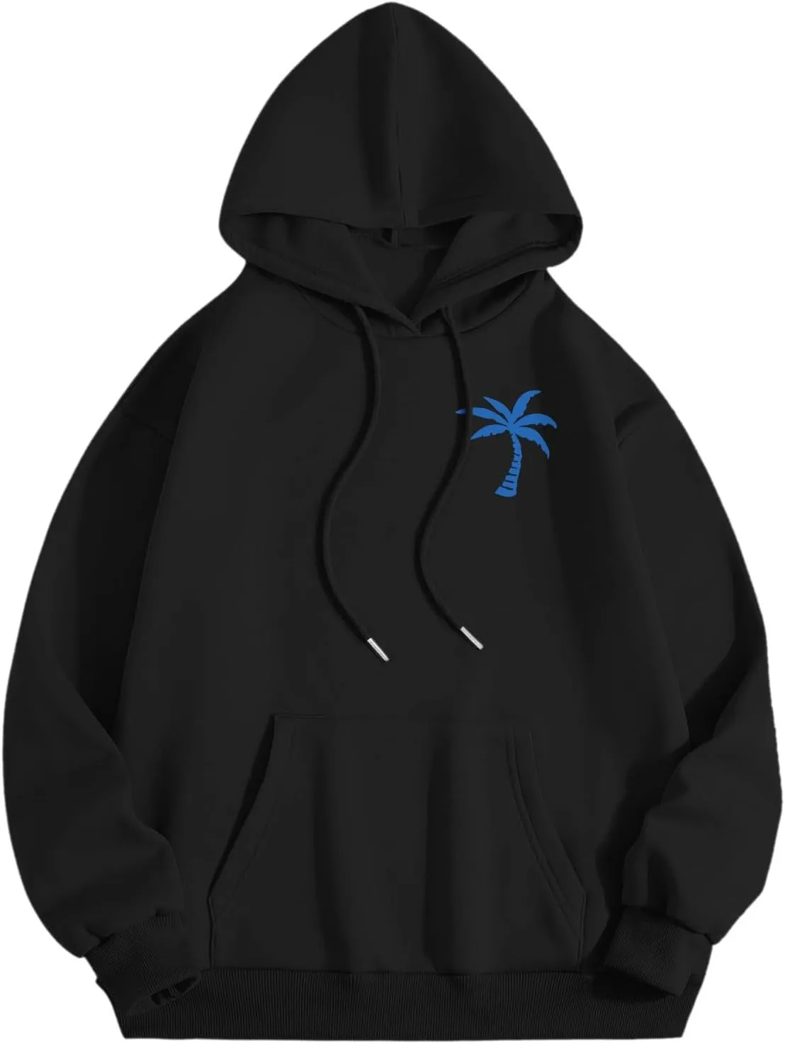 Palm Puff Hoodies Meet Me at The Ocean Graphic Hoodie For Women Long Sleeve Preppy Sweatshirts Oversized Pullover