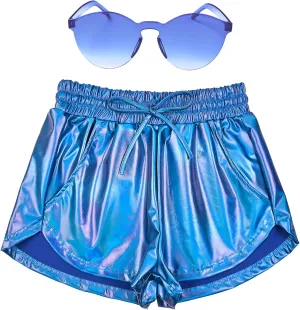 Perfashion Women's Metallic Shorts Summer Sparkly Hot Outfit Shiny Short Pants