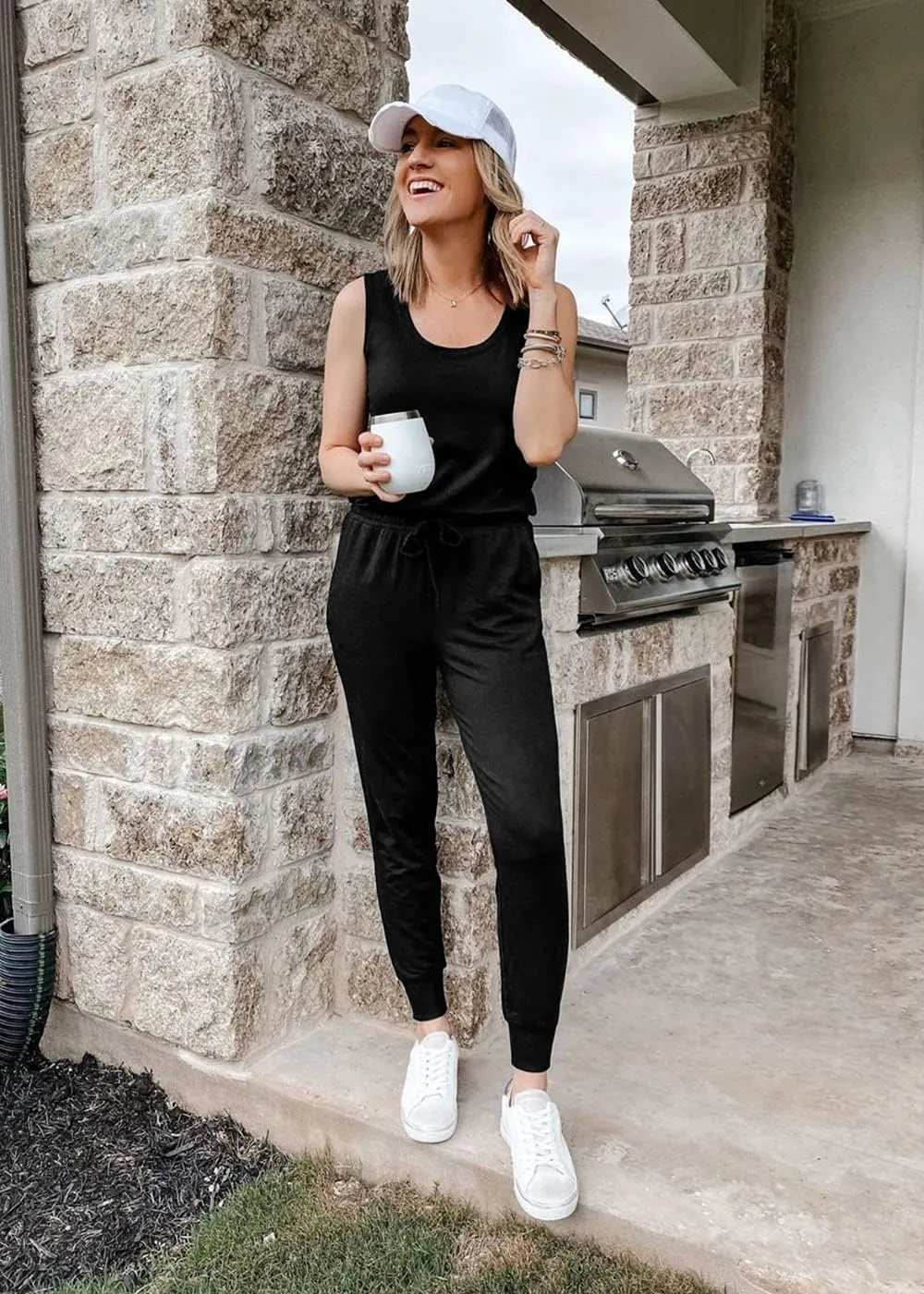 PRETTYGARDEN Women's Two Piece Outfit Sets Casual Summer Sleeveless Crewneck Tops and Sweatpants Active Tracksuit Lounge Wear