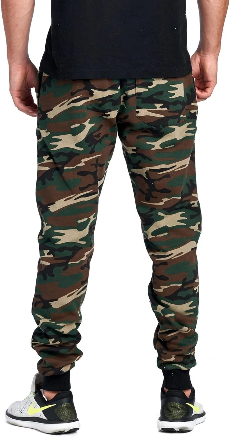 PROGO USA Men's Joggers Sweatpants Basic Fleece Marled Jogger Pant Elastic Waist