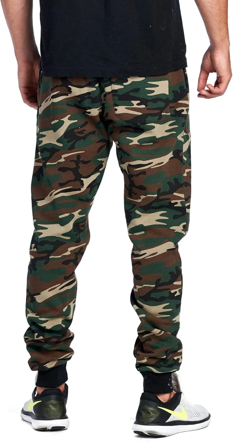 PROGO USA Men's Joggers Sweatpants Basic Fleece Marled Jogger Pant Elastic Waist