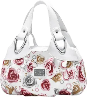 PU Leather Purses and Handbags for Women, Fashion Flower Pattern Large capacity Satchel Best Holiday Gift for Ladiesbag1385OWOISS