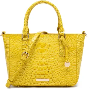PU Leather Top Handle Handbag for Women Vintage Crocodile Print Large Capacity Satchel Daily Work Crossbody Shoulder Bagbag1016OWOISS