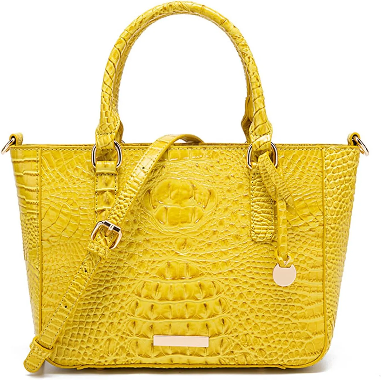 PU Leather Top Handle Handbag for Women Vintage Crocodile Print Large Capacity Satchel Daily Work Crossbody Shoulder Bagbag1016OWOISS