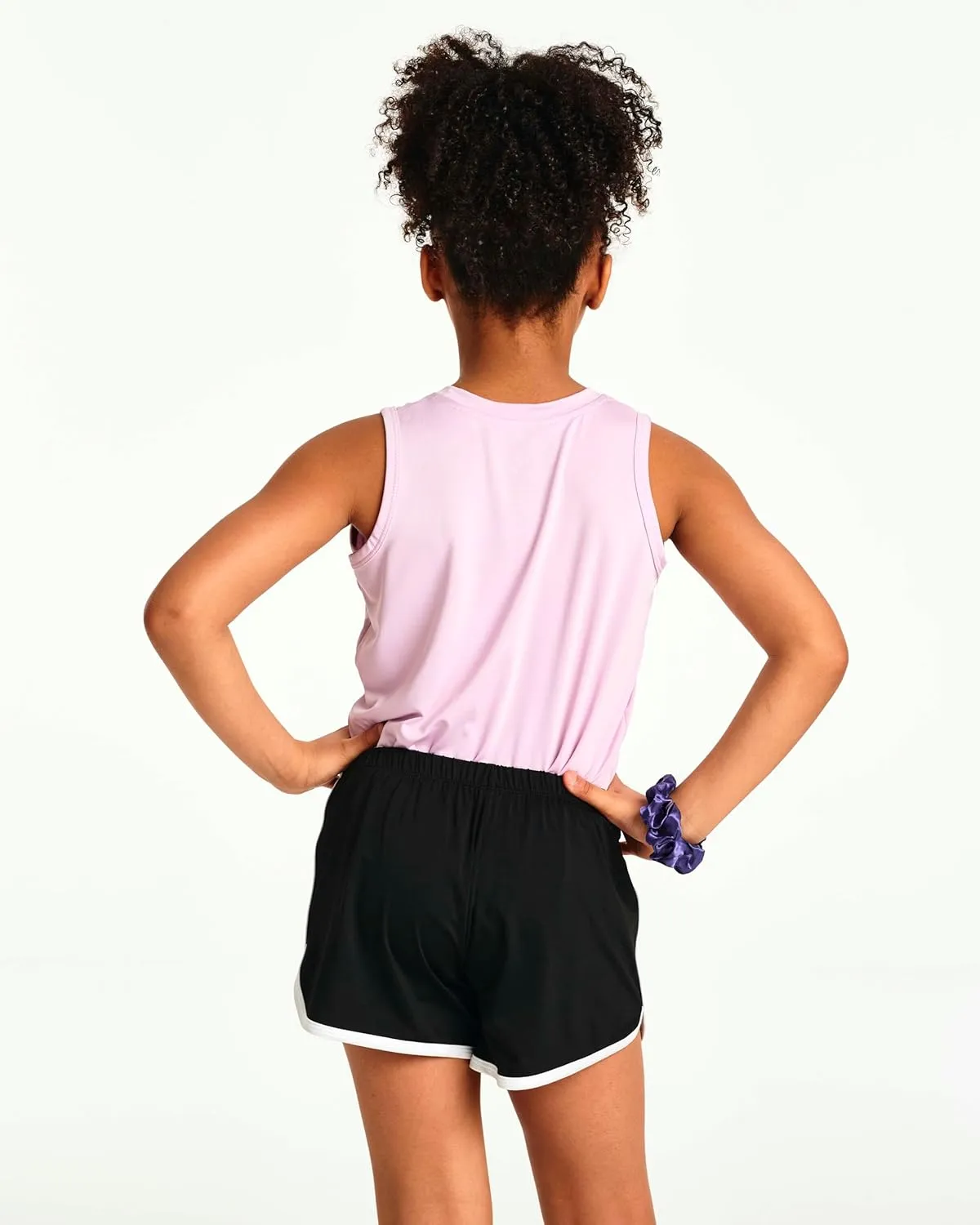 Real Essentials 5 Pack: Girls' Dry-Fit Active Athletic Dolphin Shorts (Ages 4-16)