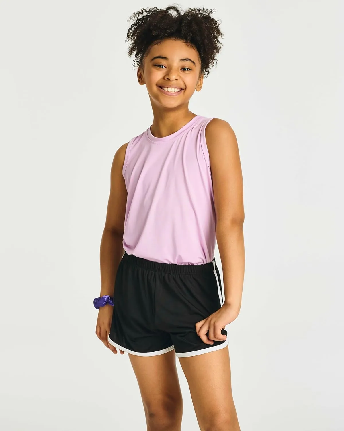 Real Essentials 5 Pack: Girls' Dry-Fit Active Athletic Dolphin Shorts (Ages 4-16)