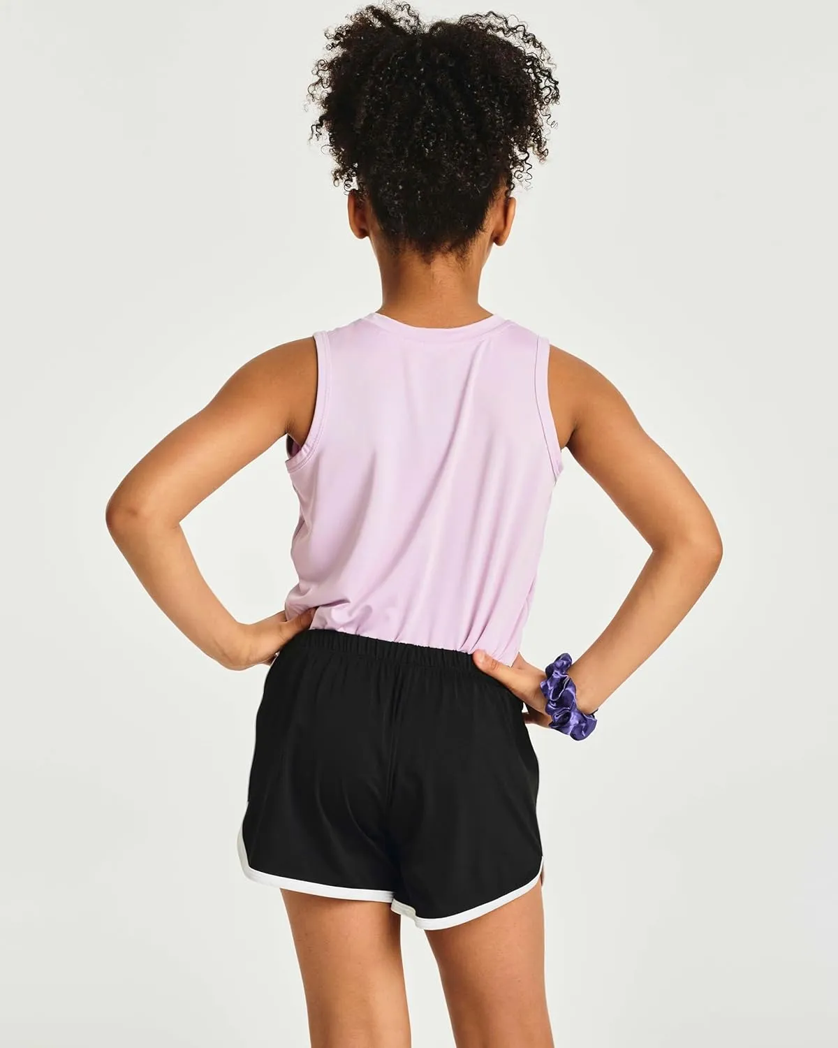 Real Essentials 5 Pack: Girls' Dry-Fit Active Athletic Dolphin Shorts (Ages 4-16)