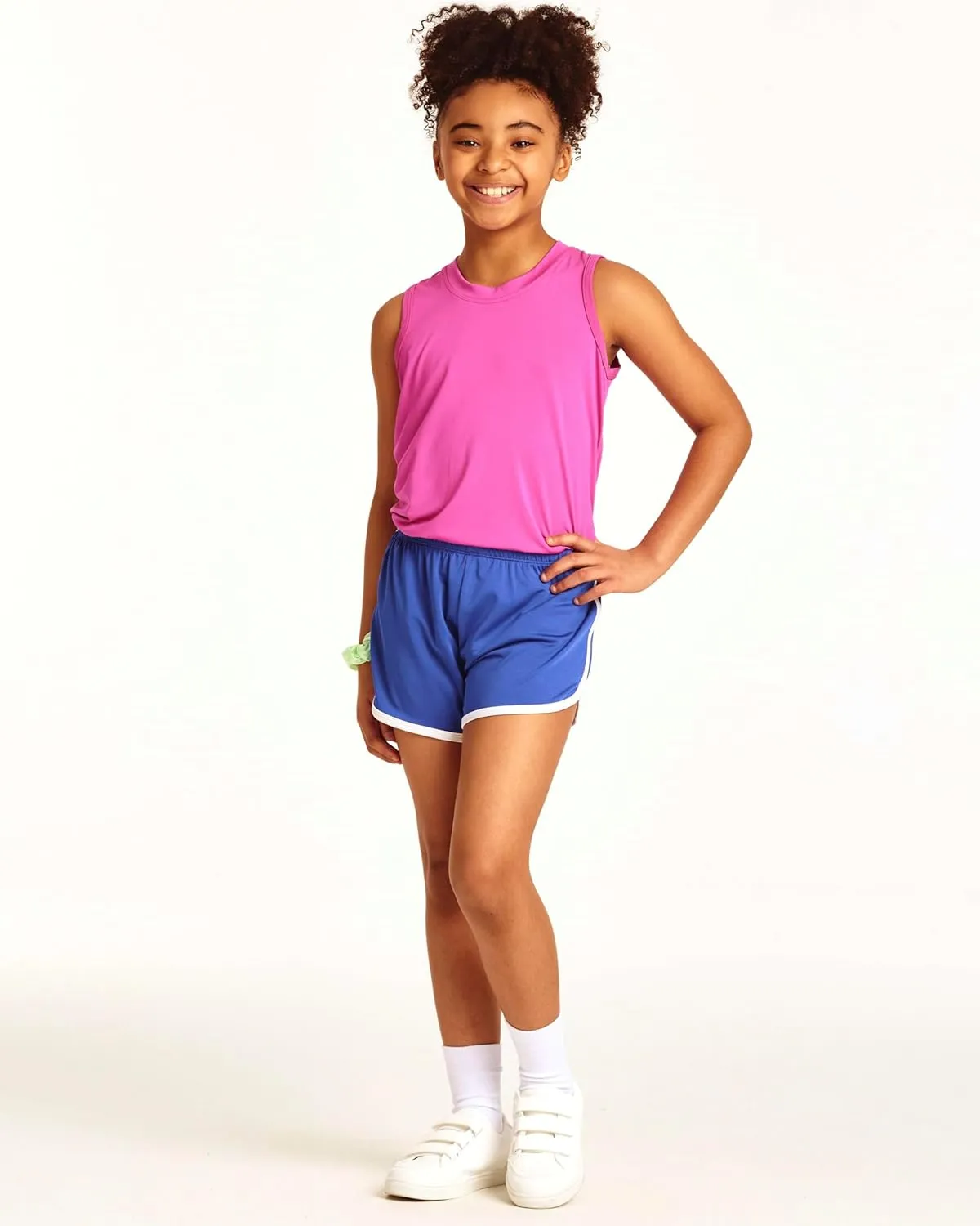 Real Essentials 5 Pack: Girls' Dry-Fit Active Athletic Dolphin Shorts (Ages 4-16)
