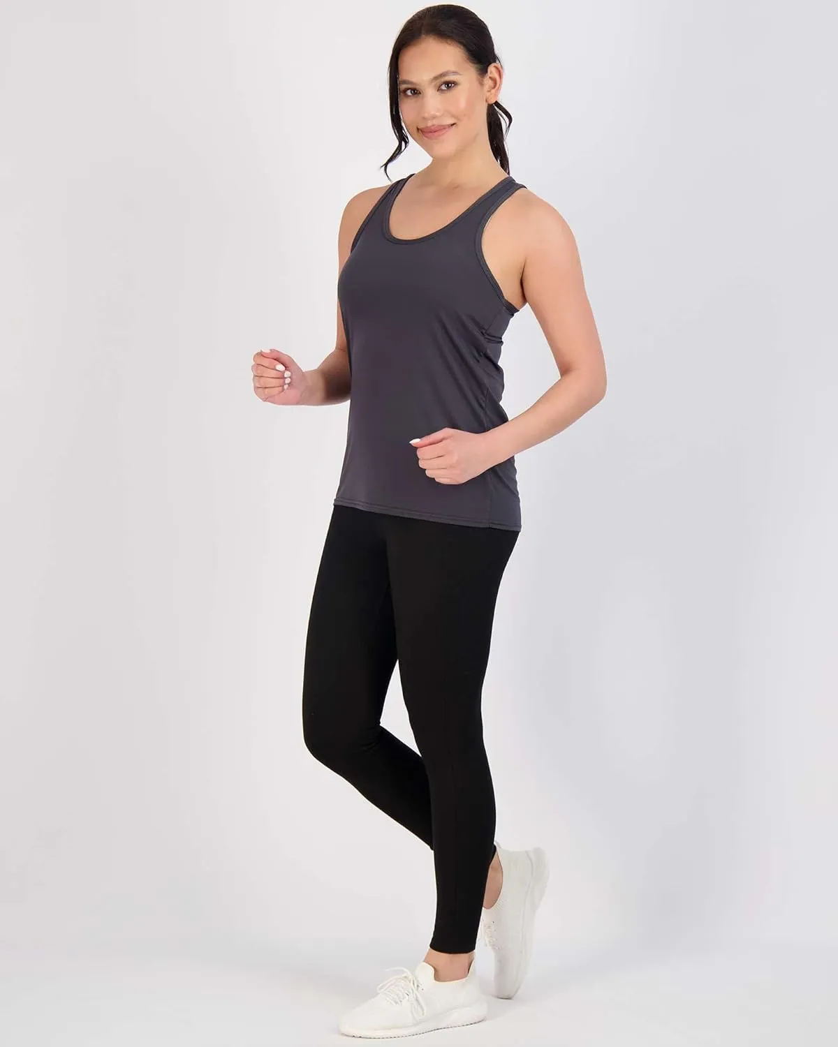 Real Essentials 5-Pack Women's Racerback Tank Top Dry-Fit Athletic Performance Yoga Activewear (Available in Plus Size)
