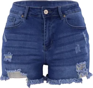 Ripped Jean Shorts Women Cut Off Distressed Jorts Trendy Frayed Hem Jeans Summer Beach Lounge Cowgirl Pants