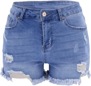 Ripped Jean Shorts Women Cut Off Distressed Jorts Trendy Frayed Hem Jeans Summer Beach Lounge Cowgirl Pants