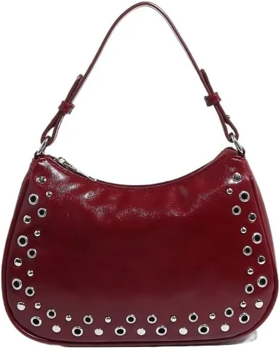 Rivet hollow adjustable handbag underarm bag hand-held zipper women's bag