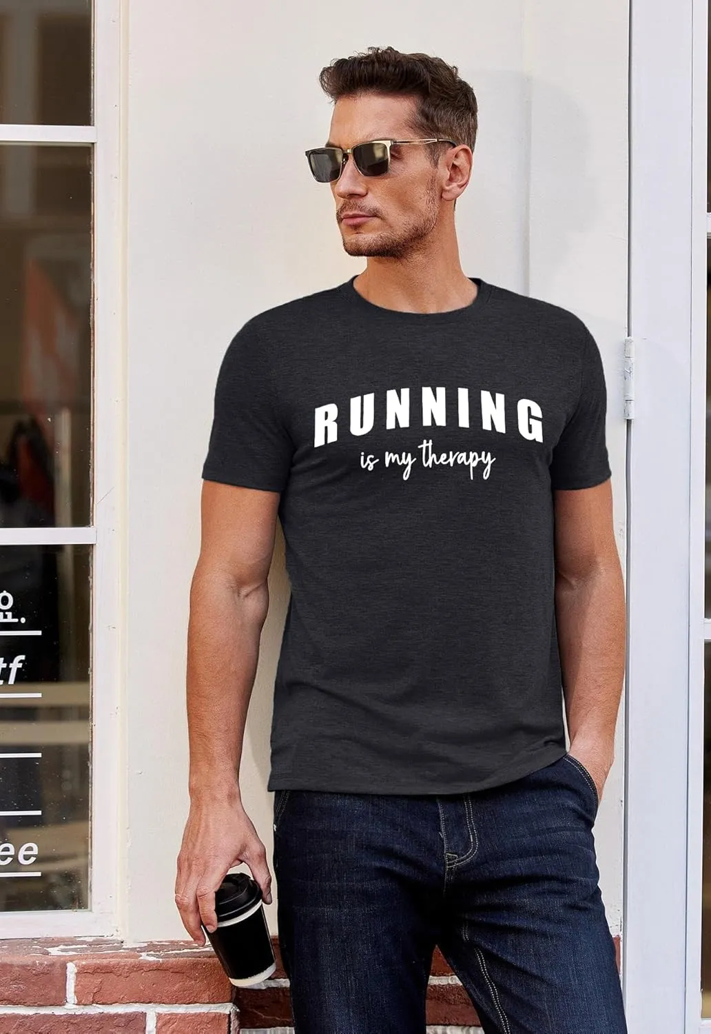 Running Shirts for Men Funny Runner Quotes T-Shirt Quick Dry Athletic Gym Active Tees Moisture Wicking Sport Tops