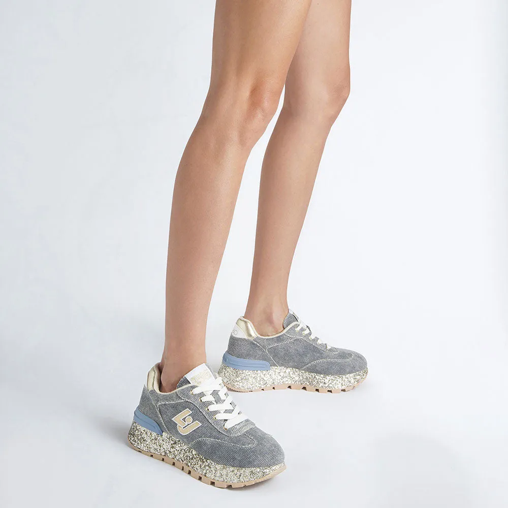 Scarpe Donna LIU JO Sneakers Platform Amazing 27 in Denim Lurex