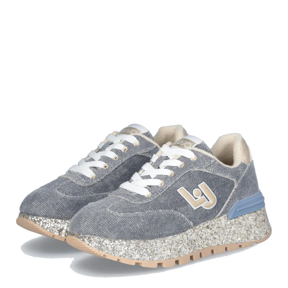 Scarpe Donna LIU JO Sneakers Platform Amazing 27 in Denim Lurex
