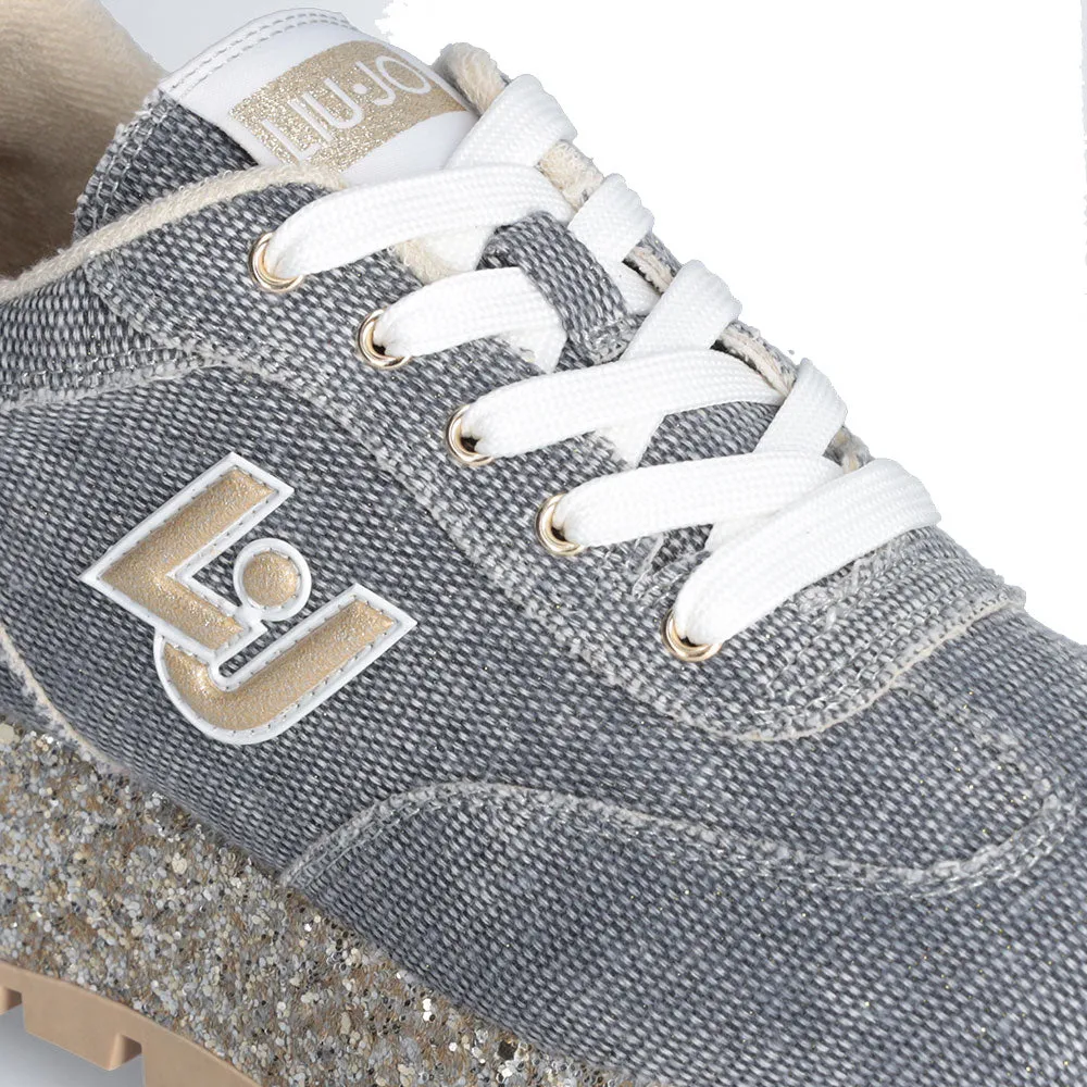 Scarpe Donna LIU JO Sneakers Platform Amazing 27 in Denim Lurex