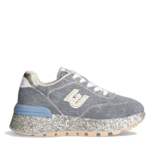 Scarpe Donna LIU JO Sneakers Platform Amazing 27 in Denim Lurex