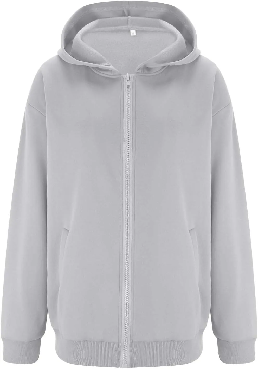 Shacket Womens Tops Long Sleeve Zip Up Hoodies Solid Loose Basic Tees Daily Casual Teen Girls' Fashion Sweatshirts