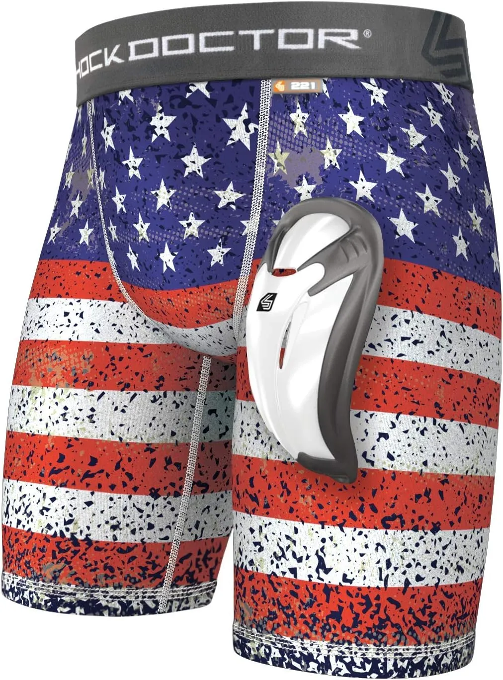 Shock Doctor Compression Shorts Men, Protective Bio-Flex Cup, Moisture-Wicking, Vented Protection. Adult Men Sizes.