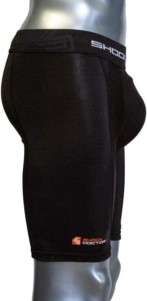 Shock Doctor Compression Shorts Men, Protective Bio-Flex Cup, Moisture-Wicking, Vented Protection. Adult Men Sizes.