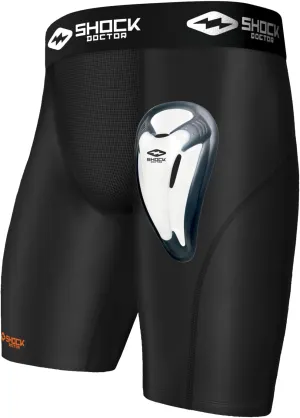 Shock Doctor Compression Shorts Men, Protective Bio-Flex Cup, Moisture-Wicking, Vented Protection. Adult Men Sizes.