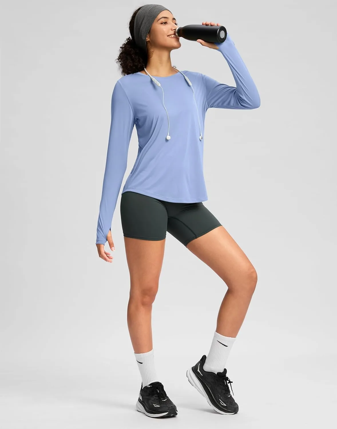 Soothfeel Lightweight Long Sleeve Workout Tops for Women Gym Running Athletic UPF 50  Sun Shirts Tees Moisture Wicking