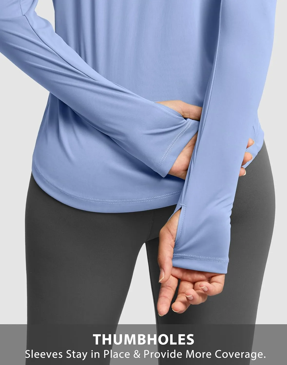 Soothfeel Lightweight Long Sleeve Workout Tops for Women Gym Running Athletic UPF 50  Sun Shirts Tees Moisture Wicking