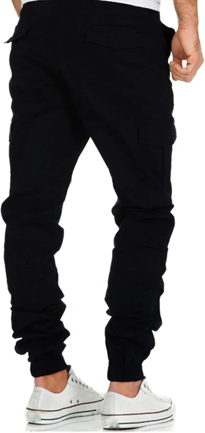 SUWBMHWE Mens Cargo Pants Muti-Pockets Jogger Work Chino Slim Fit Casual Pants Hiking Work Sweatpants
