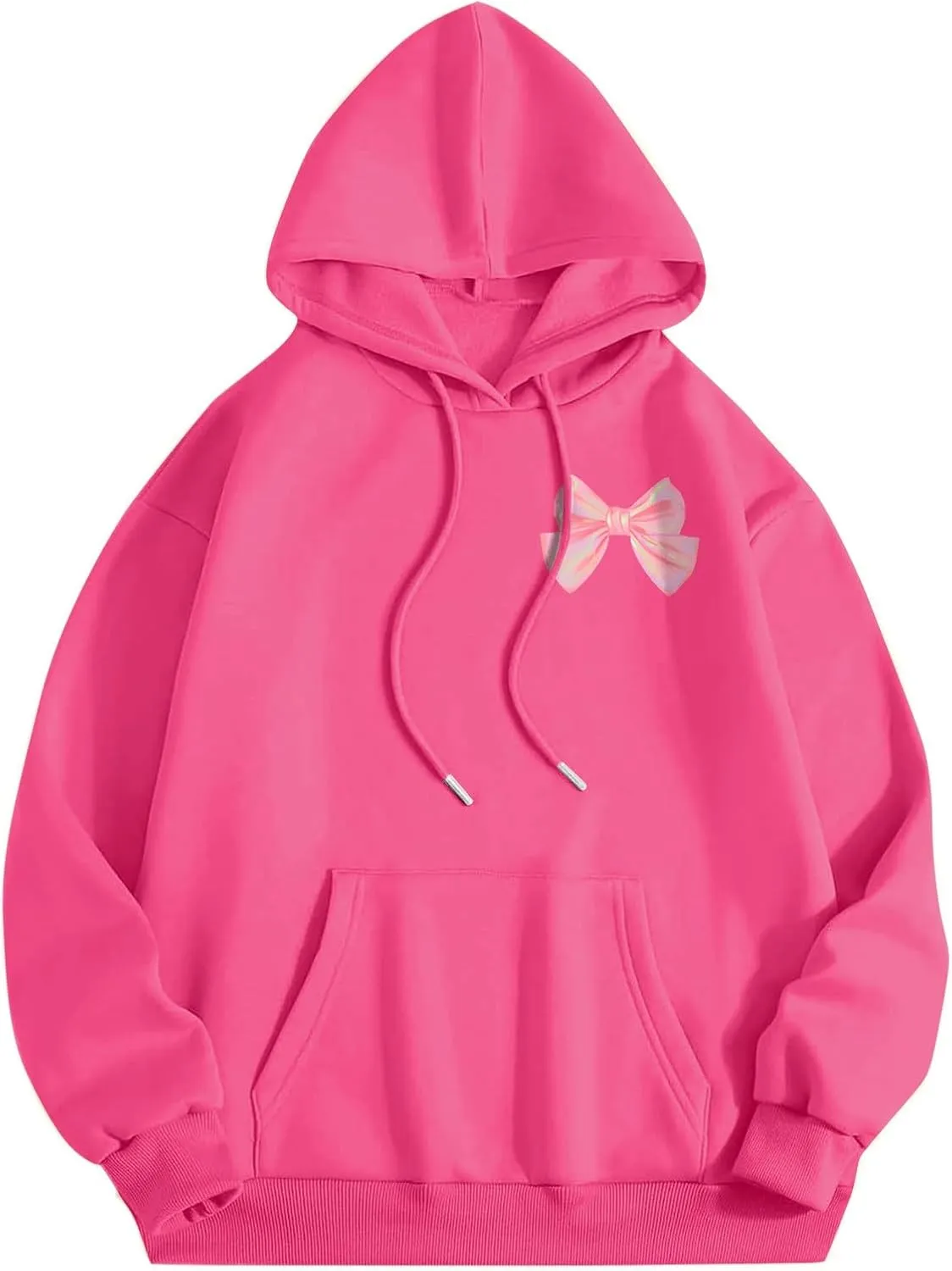 Sweatshirts For Women Long Sleeve Letter Print Casual Graphic Drawstring Pullover Cute Oversize Hoodie