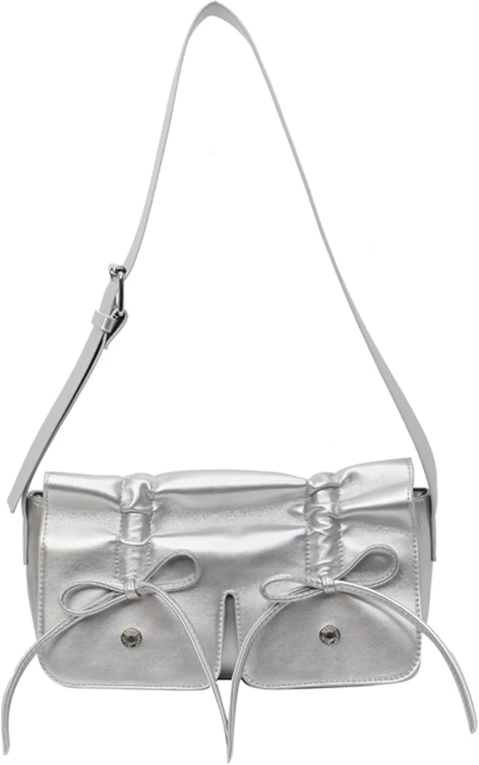 Sweet Bow Purse Shoulder Bag for Women PU Leather Flap Underarm Bag Bowknot Satchel Bag Cute Handbag Crossbodybag1832OWOISS