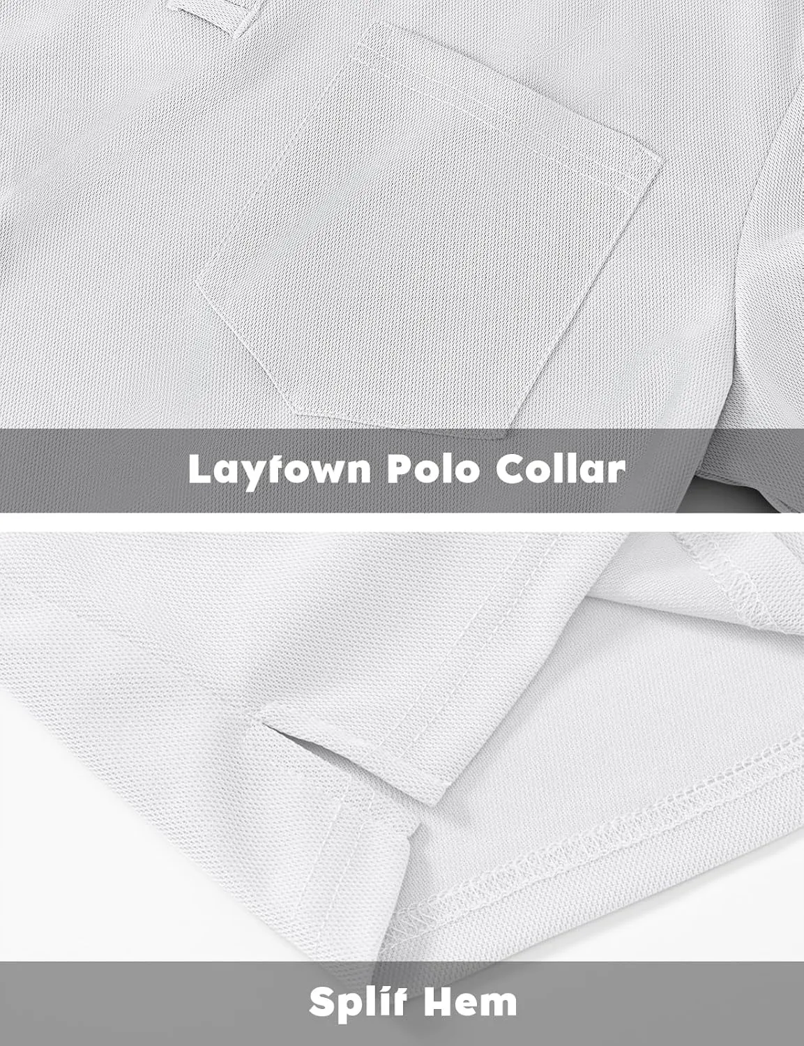 TBMPOY Men's Polo Shirts with Pocket Golf Long Sleeve Quick Dry Lightweight Collared Stylish Moisture Wicking Business Tennis