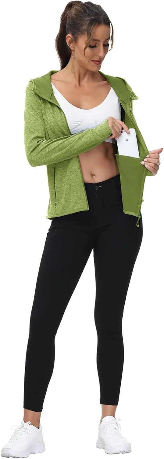 TBMPOY Womens UPF 50  Sun Protection Hoodie Jackets Light Weight Long Sleeve Shirts Hiking Outdoor Full Zip Tops