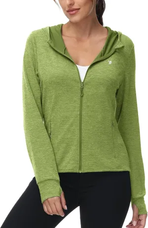 TBMPOY Womens UPF 50  Sun Protection Hoodie Jackets Light Weight Long Sleeve Shirts Hiking Outdoor Full Zip Tops