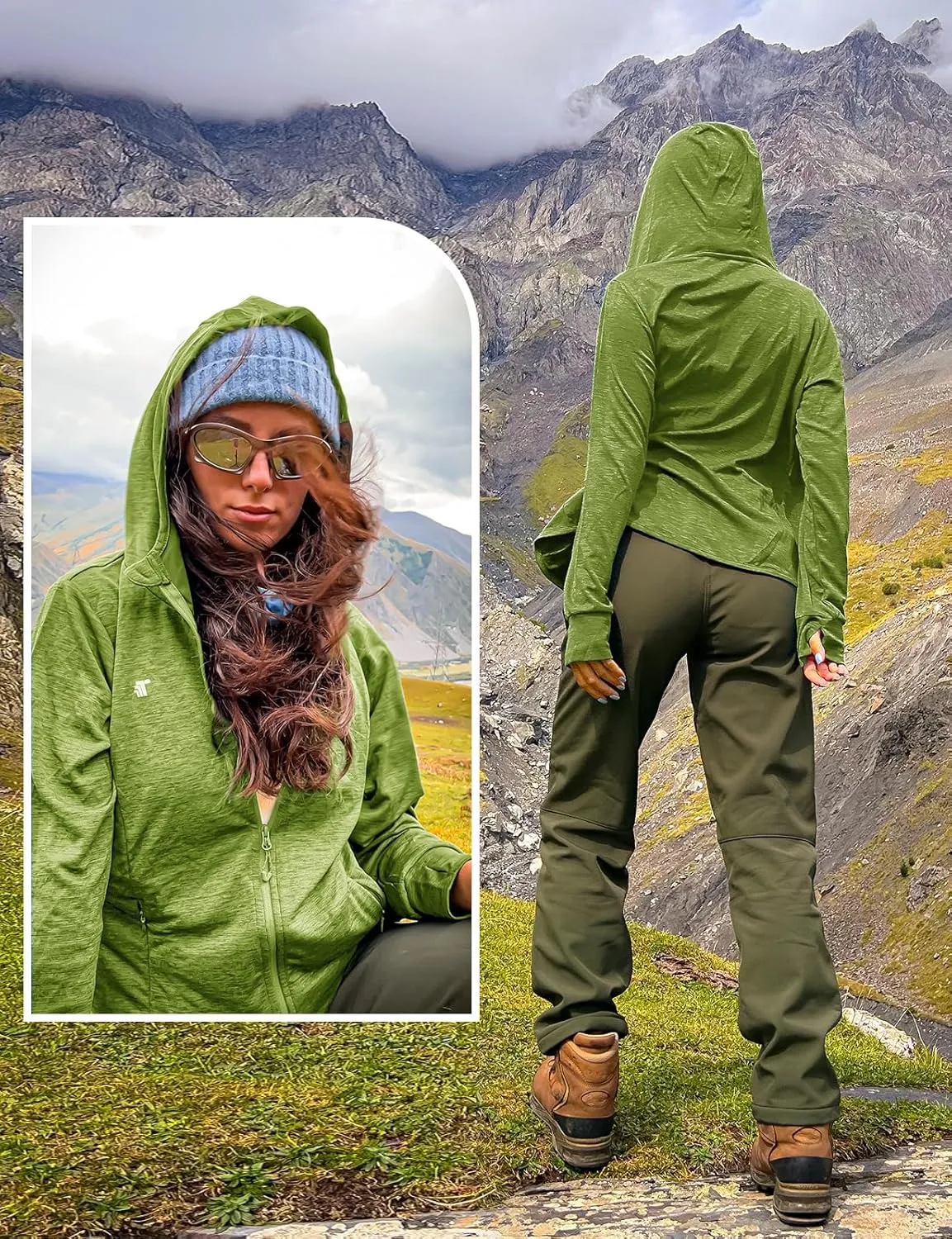 TBMPOY Womens UPF 50  Sun Protection Hoodie Jackets Light Weight Long Sleeve Shirts Hiking Outdoor Full Zip Tops