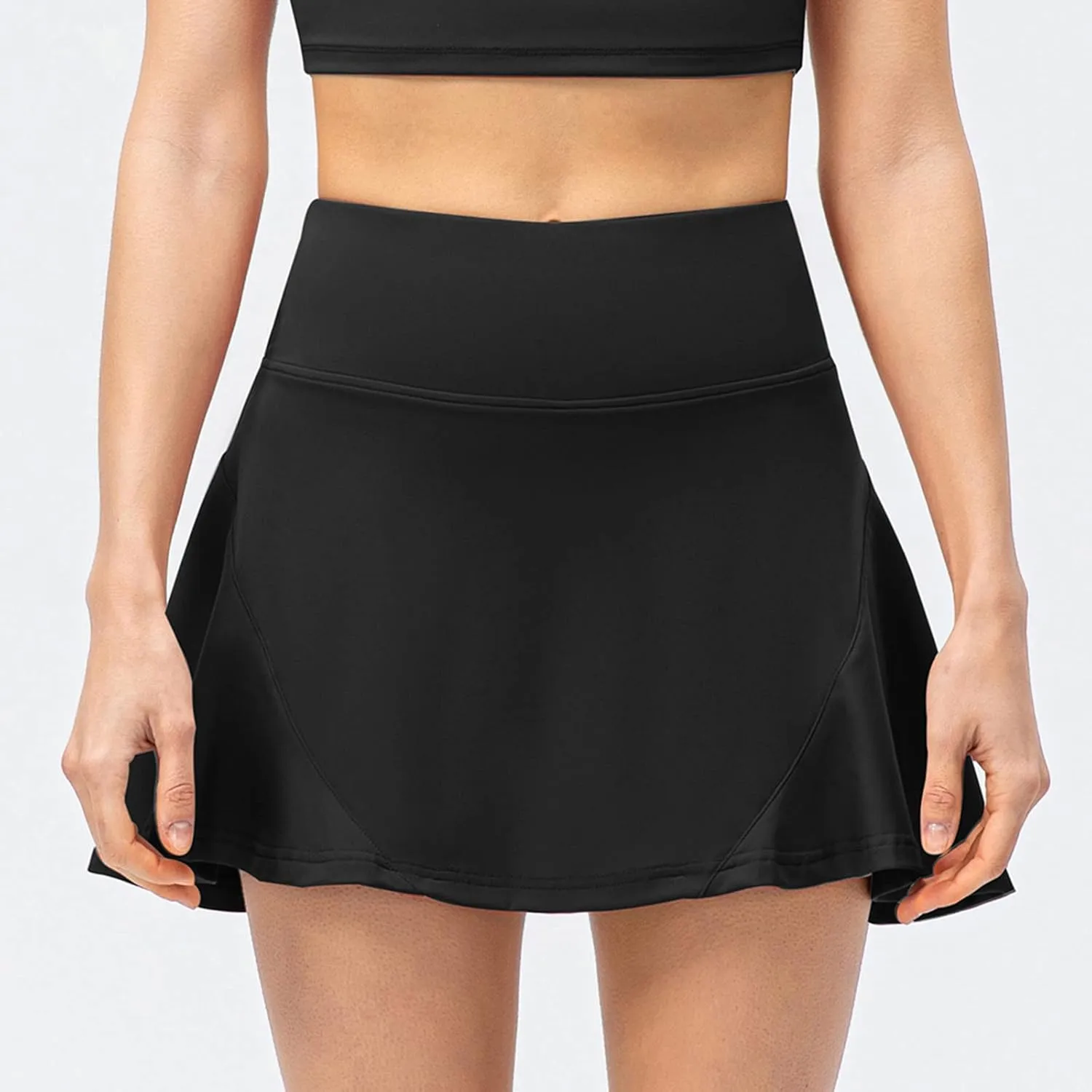 Tennis Shorts Women Workout High Waisted Tennis Skirts Solid Color Active Running Skirts Running Gym Athletic Skirt