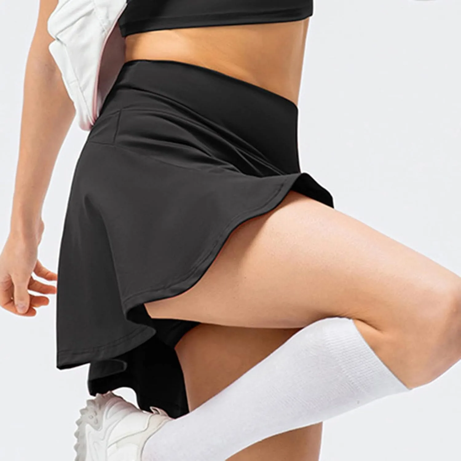 Tennis Shorts Women Workout High Waisted Tennis Skirts Solid Color Active Running Skirts Running Gym Athletic Skirt