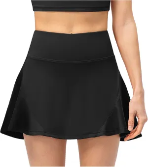 Tennis Shorts Women Workout High Waisted Tennis Skirts Solid Color Active Running Skirts Running Gym Athletic Skirt